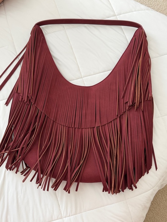 8 Other Reasons Handbags - 8 Other Reasons Burgundy Fringe Shoulder Bag